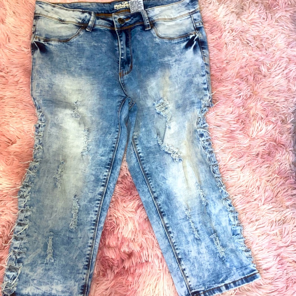 Pink label denim co capri jeans size 11
